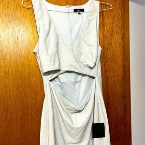 NWT lulus size XL silver shimmer cut out dress